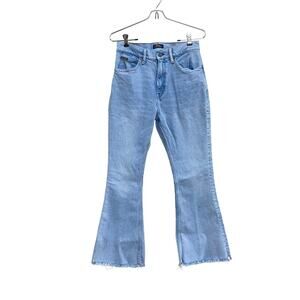 Polo Ralph Lauren The Sharona Raw Hem Crop Flare Jean Light Wash High Rise Sz 26
